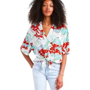 Levi's Tropical Print Button Front Shirt Medium M